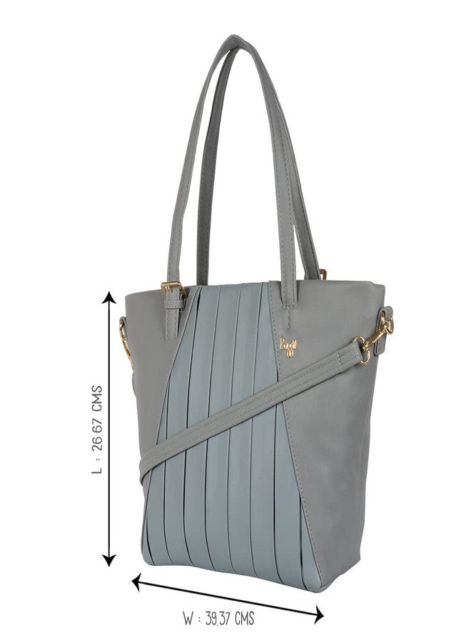 باجيت حقيبة يد نسائية زرقاء كبيرة الحجم من باجيت | حقيبة يد أنيقة وعصرية للسيدات - Image 3